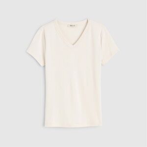 Madewell The '90s V-Neck Baby Tee in Compact Cotton
